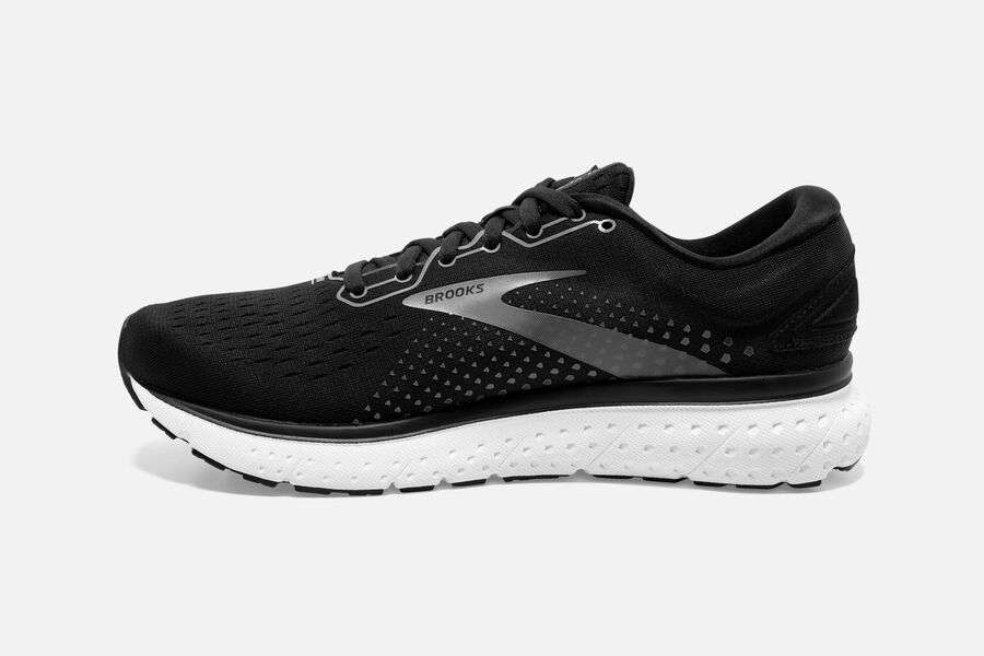 Brooks Running Shoes Mens Black/White - Glycerin 18 Road - 0354-HDKAI